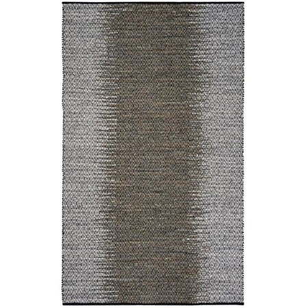 Flowers First 5 x 8 ft. Vintage Leather Hand Woven Rug, Light Grey & Grey - Medium Rectangle FL1874509